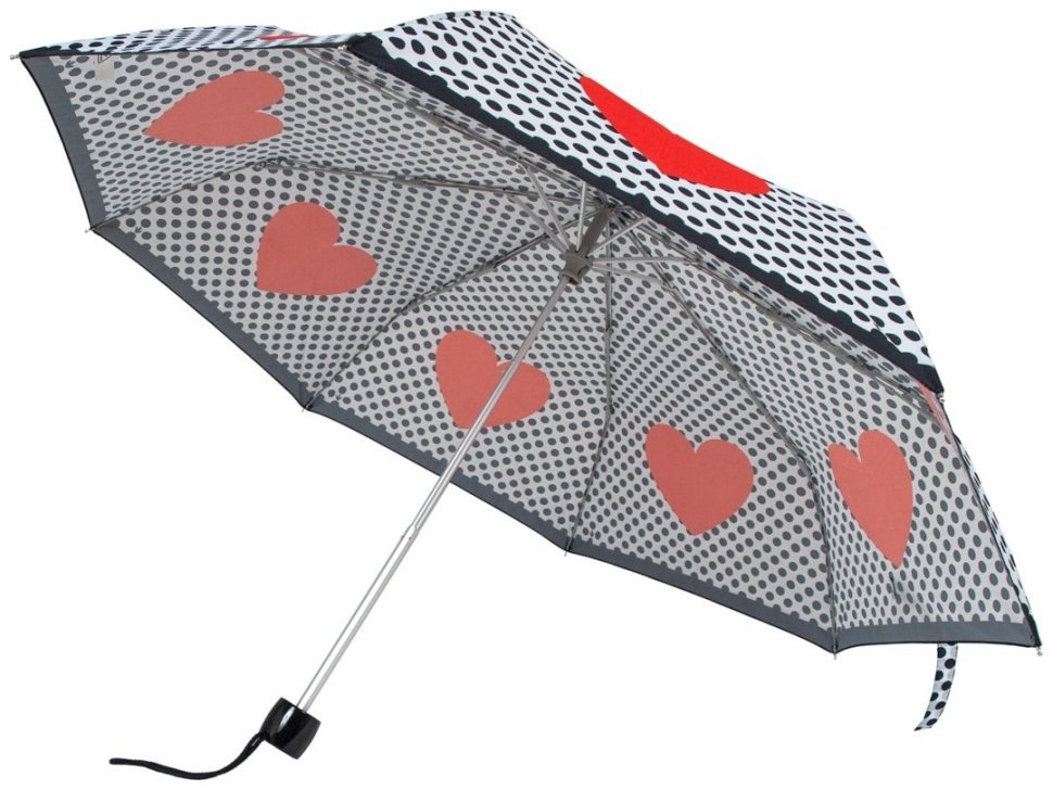 Женский складной зонт Fulton Minilite-2 L354 Love Heart Spot (механика, компактный, мультиколор, Великобритания) 94375 modnotak фото №9