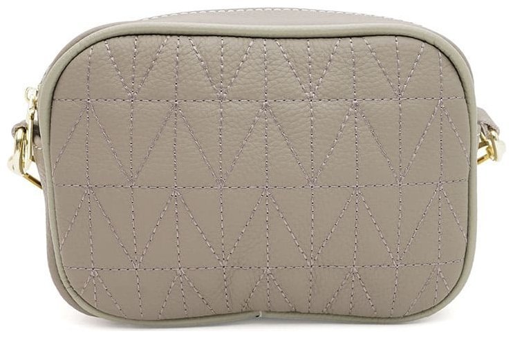 Компактная женская сумка кросс-боди из натуральной фактурной кожи серого цвета Borsa Leather 94675 modnotak фото №1