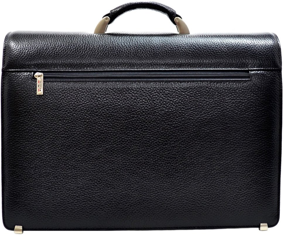 Кожаный фирменный портфель черного цвета Desisan (217-011)