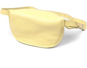 Женская бананка из натуральной кожи лимонного цвета Shvigel (16378)