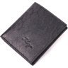 Мужское черное портмоне из натуральной кожи с рисунком KARYA (2421061) - 1