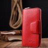 Яскравий місткий шкіряний гаманець червоного кольору KARYA (2421161) - 7