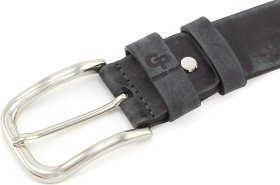 Оригинальный кожаный ремень серого цвета Grande Pelle (40062)