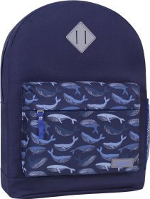 Оригінальний текстильний рюкзак синього кольору з принтом Bagland (55475)