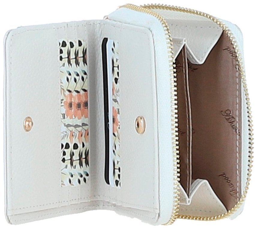 Стильный женский кошелек из фактурной кожи на кнопке Ashwood Y50 белого цвета 95475 modnotak фото №2