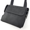 Винтажная мужская наплечная сумка черного цвета с клапаном VATTO (11717) - 5