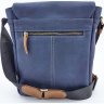 Небольшая наплечная мужская сумка синего цвета с клапаном VATTO (11817) - 7