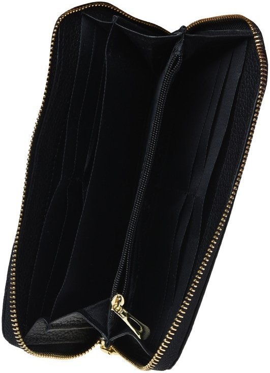 Великий жіночий шкіряний гаманець чорного кольору на зап'ястя Keizer 66275