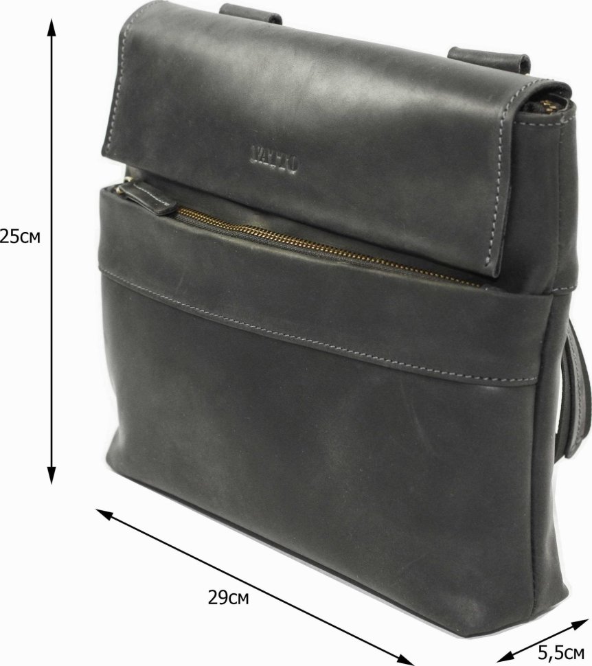 Кожаная мужская сумка через плечо среднего размера VATTO (11916)