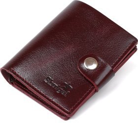Жіночий гаманець глянцевий бордового кольору з натуральної шкіри Shvigel (2416484)