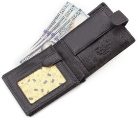Мужское портмоне черного цвета на застежке Tailian (16362)