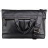 Качественная мужская кожаная сумка черного цвета для ноутбука до 13 дюймов Visconti Axel 77375 - 1