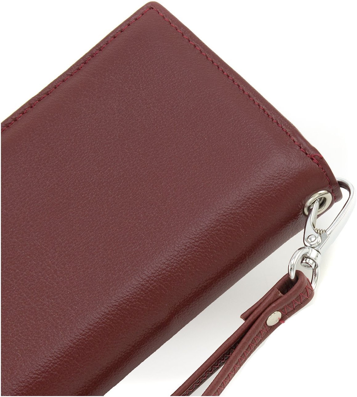 Крупный женский кошелек из натуральной кожи бордового цвета ST Leather 1767475
