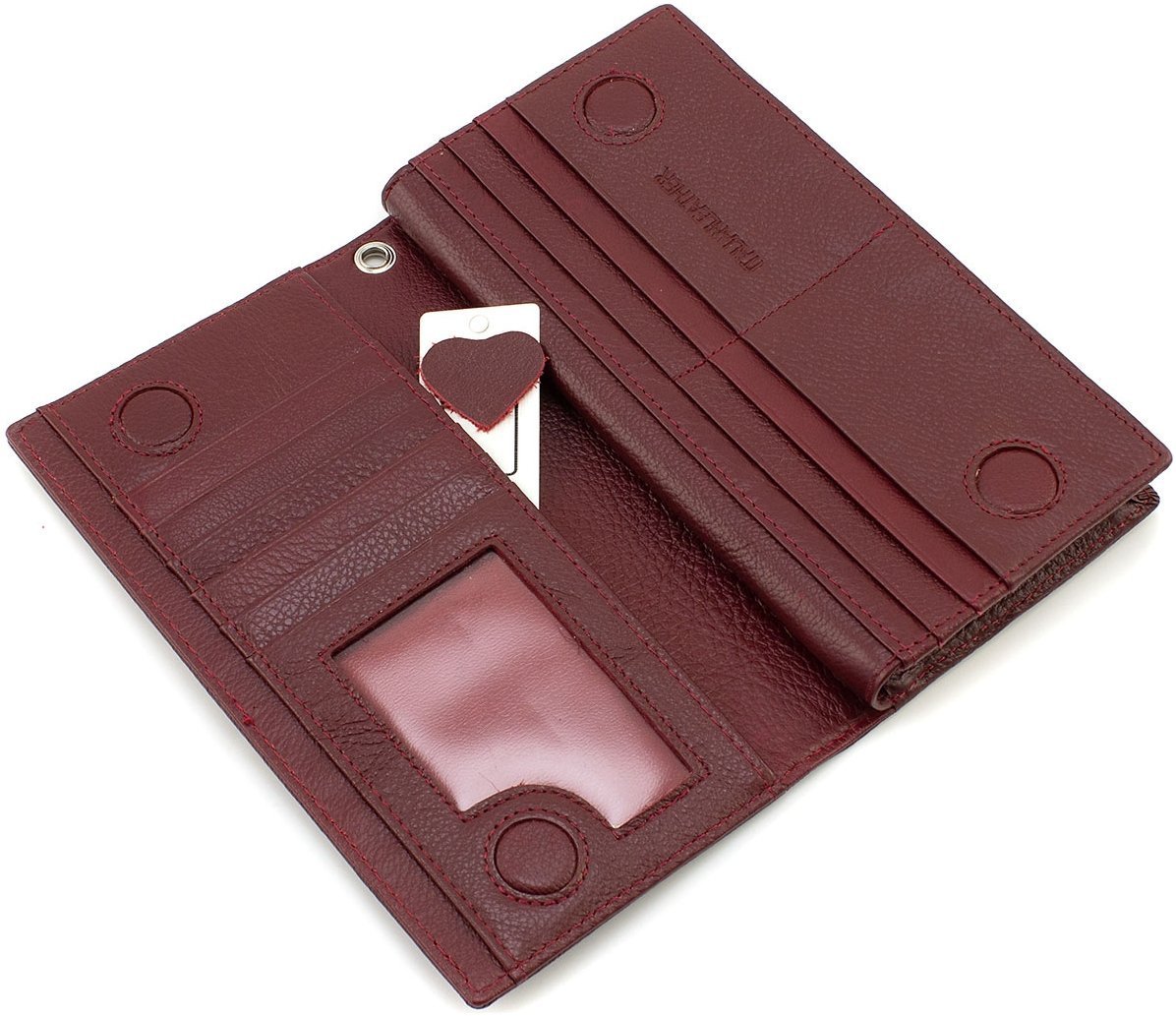 Крупный женский кошелек из натуральной кожи бордового цвета ST Leather 1767475