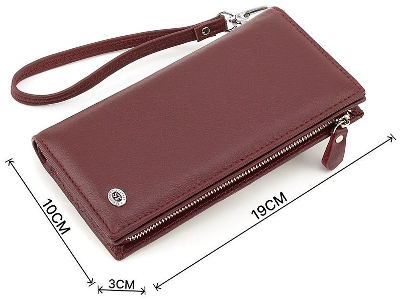 Великий жіночий гаманець із натуральної шкіри бордового кольору ST Leather 1767475 фото №3 Великий жіночий гаманець із натуральної шкіри бордового кольору ST Leather 1767475 modnotak фото №3