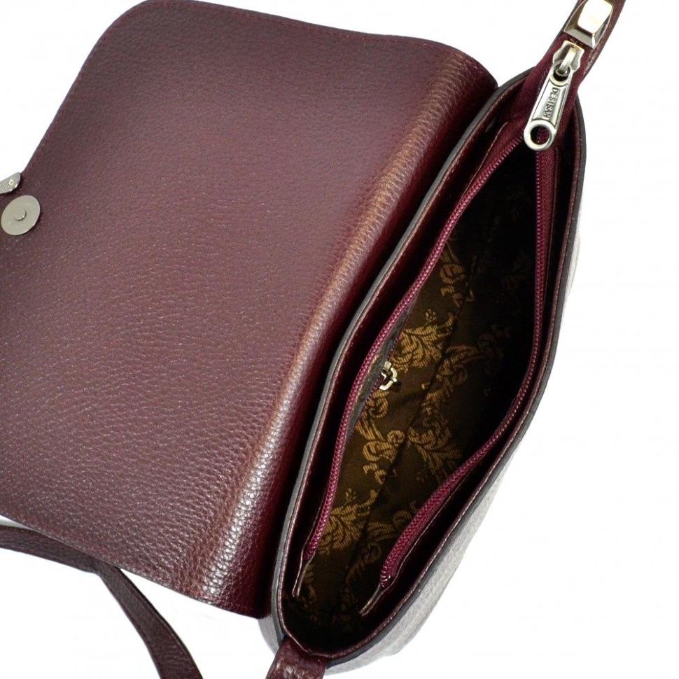 Бордовая женская сумка из фактурной кожи высокого качества Desisan (3122-339)