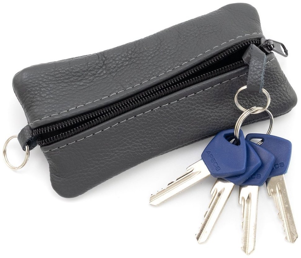 Большая кожаная ключница с двумя отделениями Leather Collection 97775 темно-серого цвета фото №2 Большая кожаная ключница с двумя отделениями Leather Collection 97775 темно-серого цвета modnotak фото №2