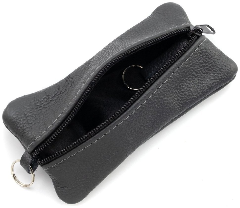 Большая кожаная ключница с двумя отделениями Leather Collection 97775 темно-серого цвета фото №3 Большая кожаная ключница с двумя отделениями Leather Collection 97775 темно-серого цвета modnotak фото №3