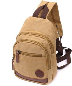 Середня чоловіча сумка-рюкзак із щільного текстилю пісочного кольору Vintagе 2422178