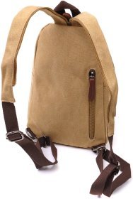 Средняя мужская сумка-рюкзак из плотного текстиля песочного цвета Vintagе 2422178