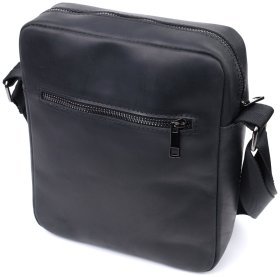 Черная мужская сумка из кожи через плечо Shvigel 2422848