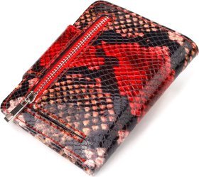 Небольшой женский разноцветный кошелек из натуральной кожи с тиснением под змею CANPELLINI (2421667)