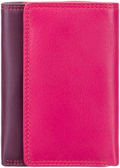 Рожево-фіолетовий жіночий гаманець потрійного додавання з натуральної шкіри Visconti Biola 68875