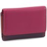 Рожево-фіолетовий жіночий гаманець потрійного додавання з натуральної шкіри Visconti Biola 68875 - 1