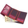 Рожево-фіолетовий жіночий гаманець потрійного додавання з натуральної шкіри Visconti Biola 68875 - 6