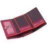Розово-фиолетовый женский кошелек тройного сложения из натуральной кожи Visconti Biola 68875 - 7