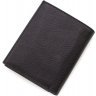Чоловіче шкіряне вертикальне портмоне чорного кольору без застібки KARYA (19550) - 3