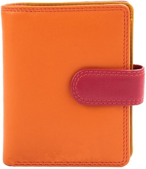 Компактный женский кошелек оранжево-розового цвета из натуральной кожи Visconti Bali 69275