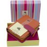 Компактный женский кошелек оранжево-розового цвета из натуральной кожи Visconti Bali 69275 - 8