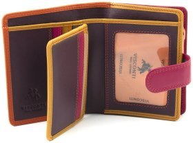 Компактный женский кошелек оранжево-розового цвета из натуральной кожи Visconti Bali 69275