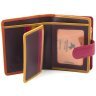 Компактный женский кошелек оранжево-розового цвета из натуральной кожи Visconti Bali 69275 - 2
