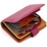 Компактный женский кошелек оранжево-розового цвета из натуральной кожи Visconti Bali 69275 - 5