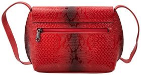 Красная женская сумка-кроссбоди из натуральной кожи под змею Desisan 79875