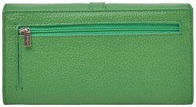 Вместительный женский кошелек из фактурной кожи Desisan 80376 зеленого цвета