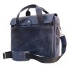 Мужская сумка-портфель из натуральной кожи крейзи хорс синего цвета TARWA (21735) - 1