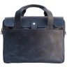 Чоловіча сумка-портфель із натуральної шкіри крейзі хорс синього кольору TARWA (21735) - 3