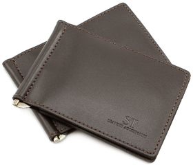 Коричневый мужской зажим без застежки ST Leather (16818)