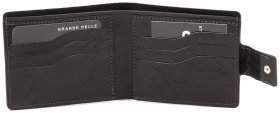 Черное портмоне из гладкой кожи Grande Pelle (13246)