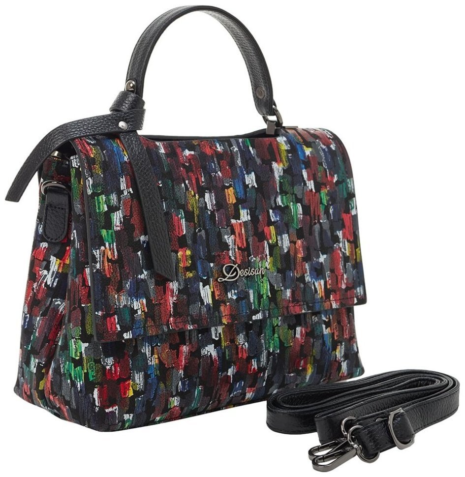 Разноцветная кожаная женская сумка Desisan 81476 modnotak фото №2
