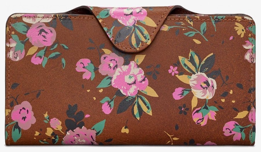 Стильный женский кошелек из натуральной кожи коричневого цвета с красивым принтом в виде цветов Yoshi Hunter Roses (Великобритания) 91476 modnotak фото №10