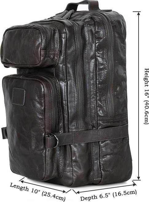 Кожаный мужской рюкзак трансформер на два отделения VINTAGE STYLE (14149)