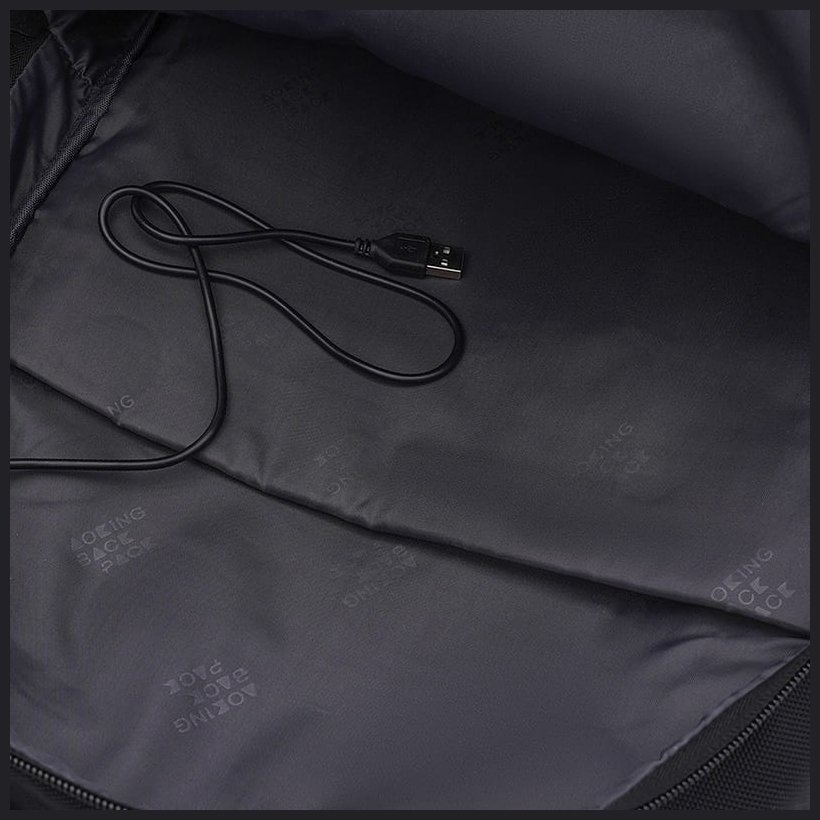 Повседневный мужской рюкзак из черного полиэстера на молнии Aoking 71576