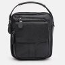 Маленькая мужская сумка-барсетка из фактурной кожи черного цвета Keizer 71676 - 2