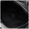 Маленька чоловіча сумка-барсетка із фактурної шкіри чорного кольору Keizer 71676 - 5