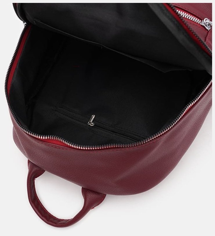 Бордовий жіночий рюкзак з екошкіри на блискавці Monsen 71776