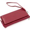 Червоний жіночий довгий гаманець-клатч із зернистої шкіри Marco Coverna (17084) - 3